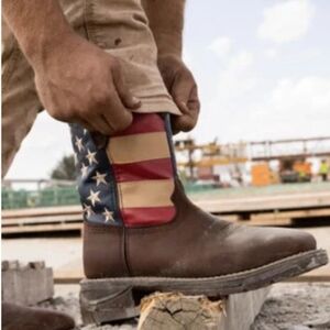 Durango Mens Rebel Steel Toe American Flag Western Leather Boot Size 12